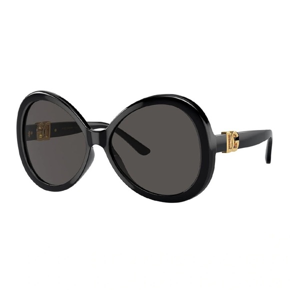 NEW DOLCE&GABBANA ROUND SUNGLASSES DG6194U 501/87 BLACK GREY EYEWEAR - Picture 1 of 3
